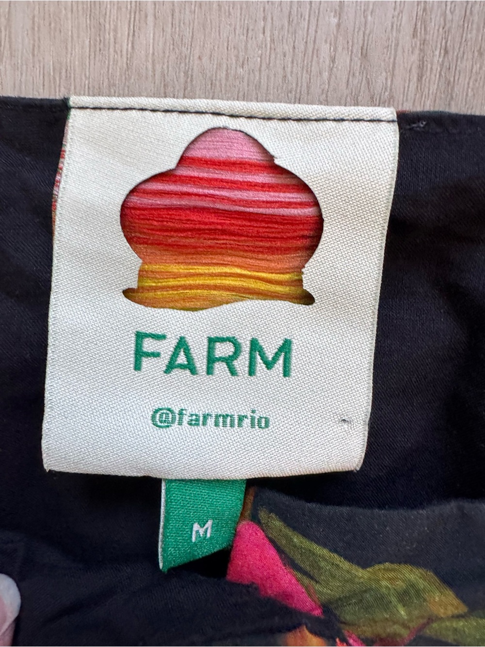 FARM Rio Cocoa Forest Tropical Puff-Sleeve Crop Top - Green & Red Size M Medium - Picture 4 of 8